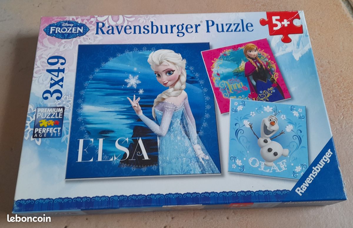 Puzzle Ravensburger _ La reine des neiges _ Elsa, Anna et Olaf _ 3 puzzles complet de 49 pièces (image 4)