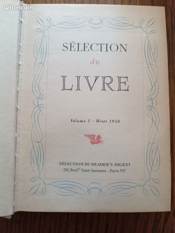 Vends 4 Livres anciens " Sélection du Livre " . 1958 (image 2)