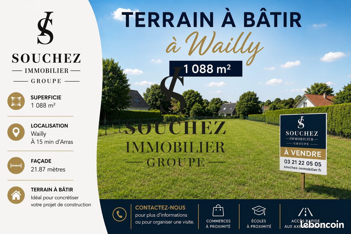 Terrain 1088 m² · à Wailly · 1 088 m² · 97 000 €