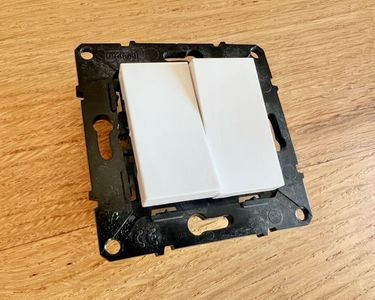 Interrupteur Double Poussoir Blanc Arnould Espace Evolution - Référence 64012