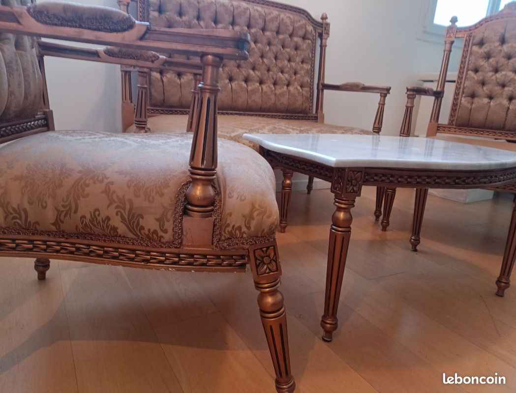 Salon baroque Louis XV et table en marbre (image 3)