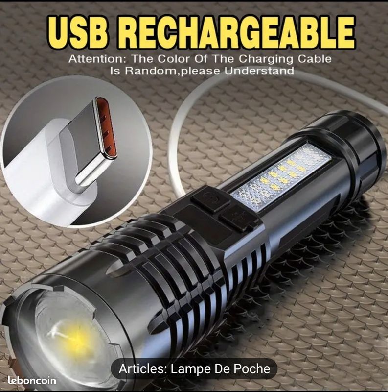 Lampe De Poche 500lm AYKEYON-K Lampe Torche Porte-clés 500 Lm Rechargeable USB-C | LED COB IPX5 8 Modes Mini Lampe De Poche