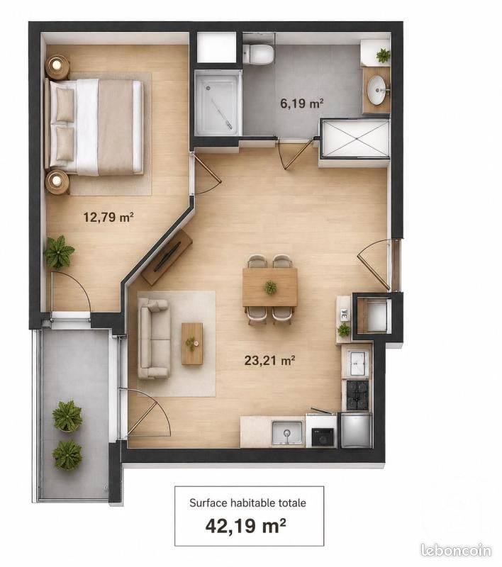 Appartement 2 pièces 42 m² · à Dammartin-en-Goële · 42 m² · 199 000 €