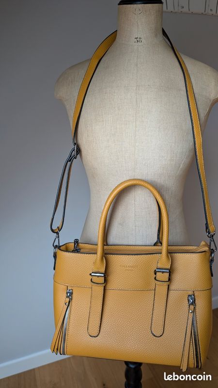 Sac à Main Cabas Gallantry La Balade Taille M Jaune - Dimensions 44x26x26 Cm - Neuf Avec étiquettes