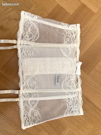 Tanga Porte-jarretelles Aubade - Taille 2/38/S, Couleur Framboise, Dentelle - Neuf Avec étiquettes