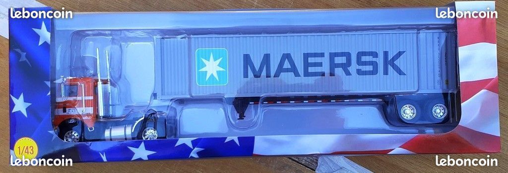 Camion + Semi-remorque 1/43 – Freightliner COE & Remorque Maersk – Ixo/Altaya