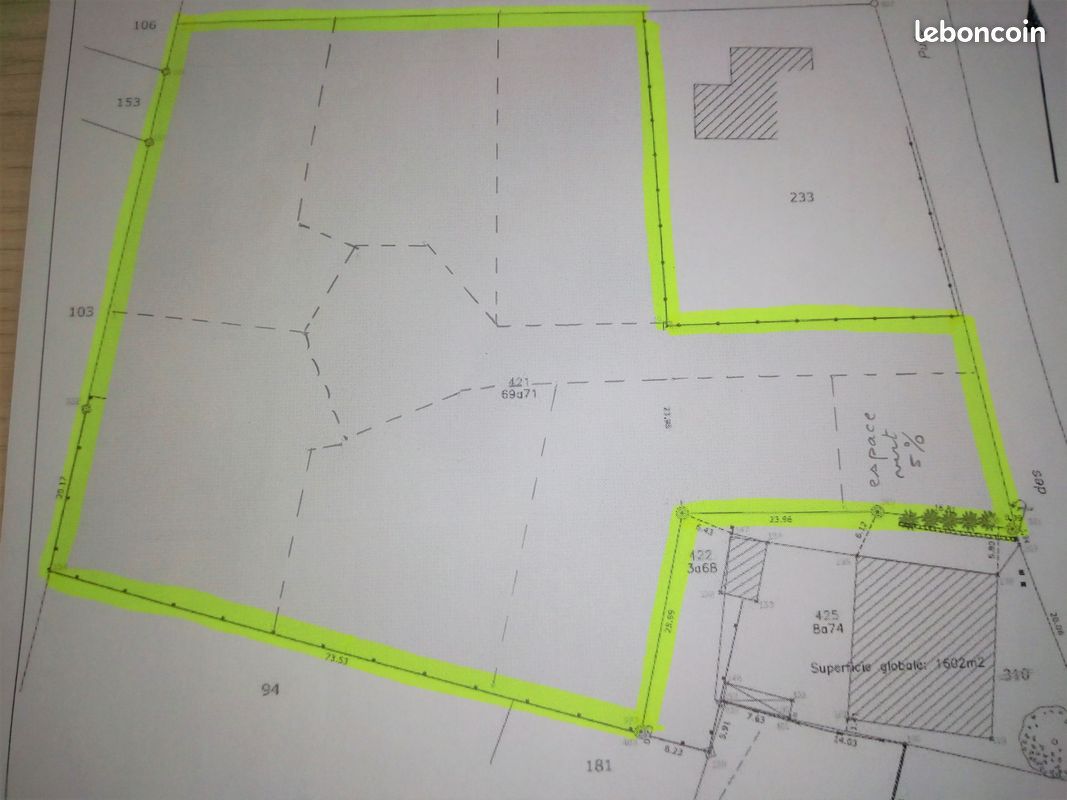 Terrain 6971 m2 à GOUX (5km de Dole) · 215 000 €