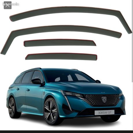 TEMA Paire Déflecteurs D'Air Anti-Turbo Avant Pour Peugeot 308 / 308 SW (5 Portes) à Partir De 2022 - Gris