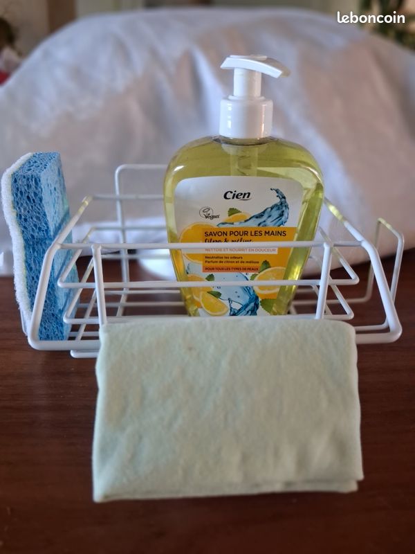 Organisateur d'évier de cuisine porte eponge et produits de vaisselle (image 7)