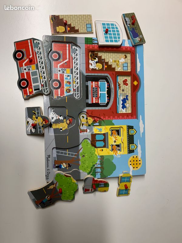 Jeux bois Puzzle sonore Caserne pompiers Melissa&Doug (image 3)