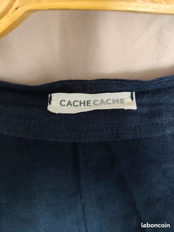 Robe bleu marine en lin TS/M CACHE CACHE (image 2)
