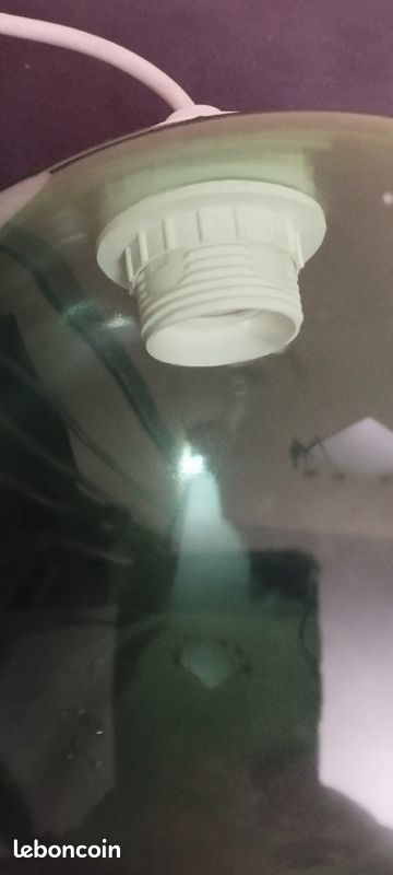 Lustre rond en verre vert clair (image 5)
