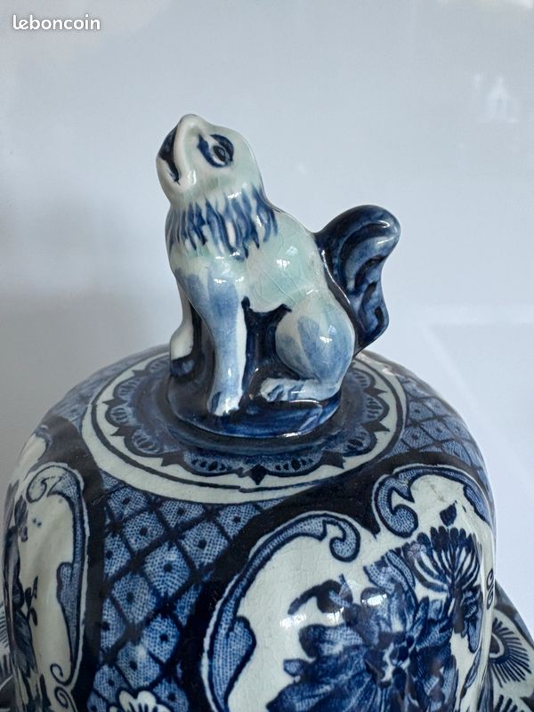 Vase chnos bleu et blanc de pot de modèle de fleur | Etsy