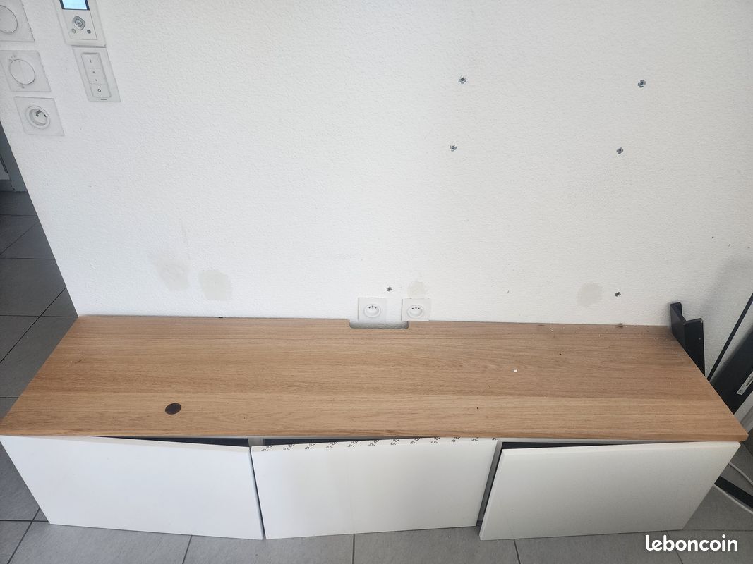 Meuble tv ikea blanc +plateau (image 2)