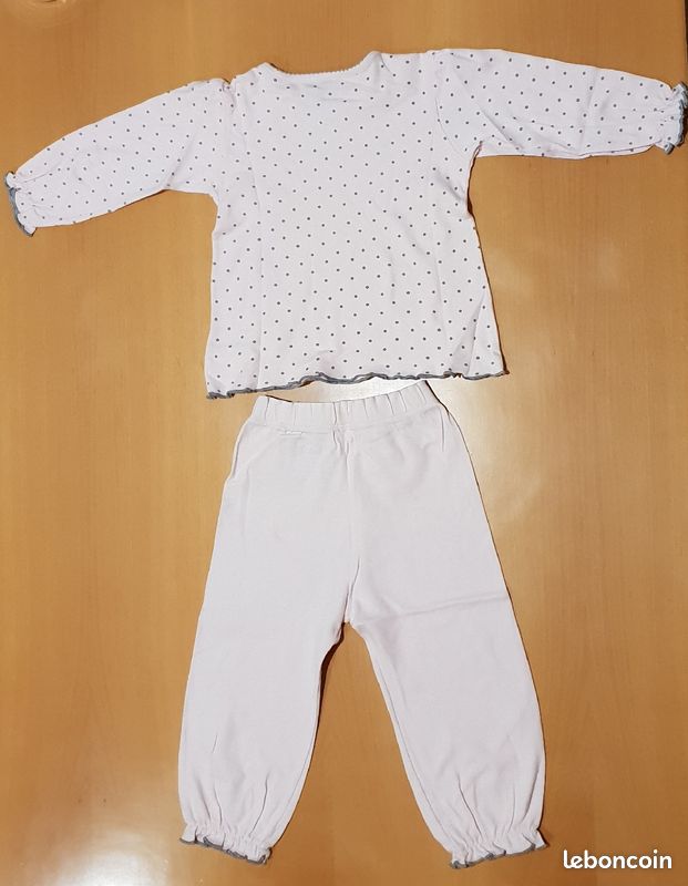 Pyjama fille 3 ans coton rose clair (image 2)