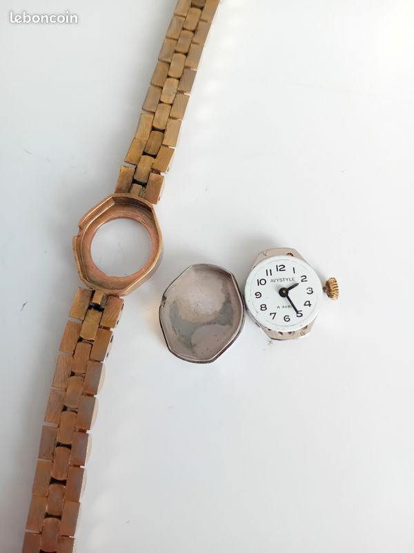 Jolie petite montre femme vintage doré mécanique Montres Bijoux