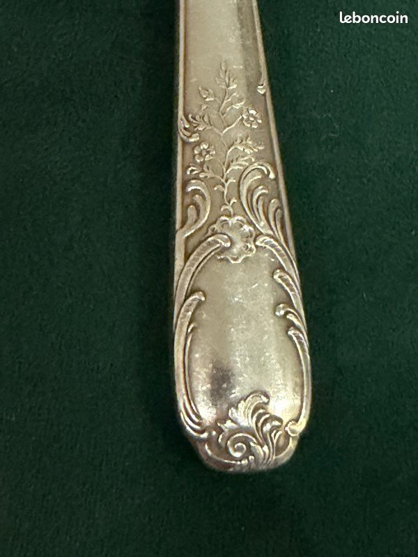 12 Couteaux De Table Argentés Style Louis XV – Rocaille Marly, 25 Cm