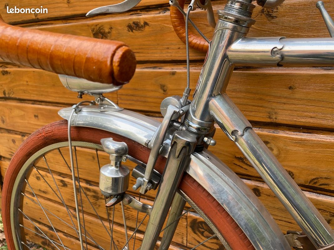 Vélo Ancien La Perle Mecadural Randonneur Années 40 - Restauré - Exceptionnel - Cadre Alu 3 Vitesses Homme