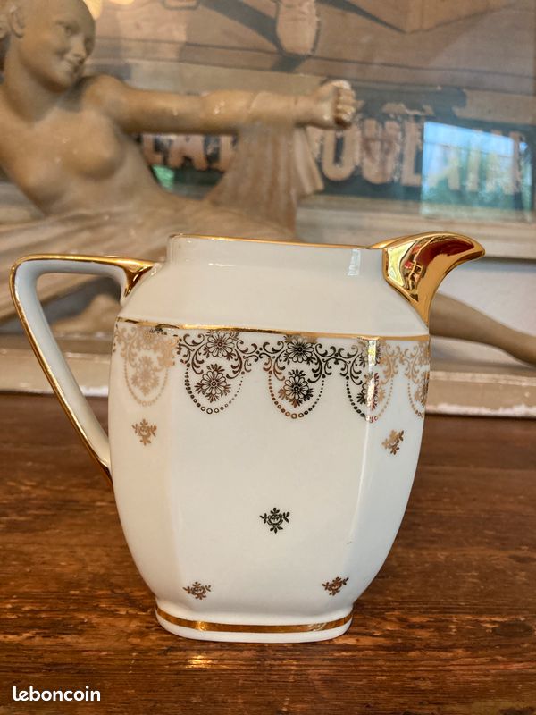 Service Papillon en Porcelaine de Limoges, multicolore, pot à lait