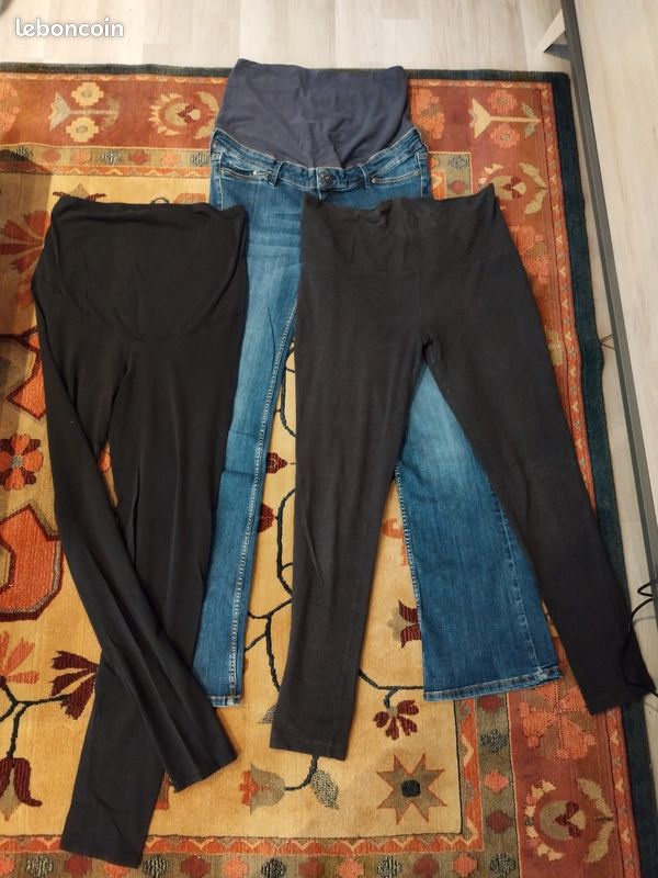 Lot 3 pantalons de grossesse taille 40 (image 1)