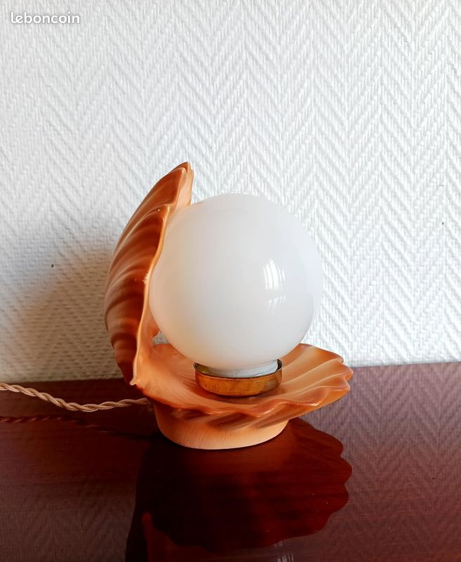 Lampe coquillage vintage 1980 (image 3)