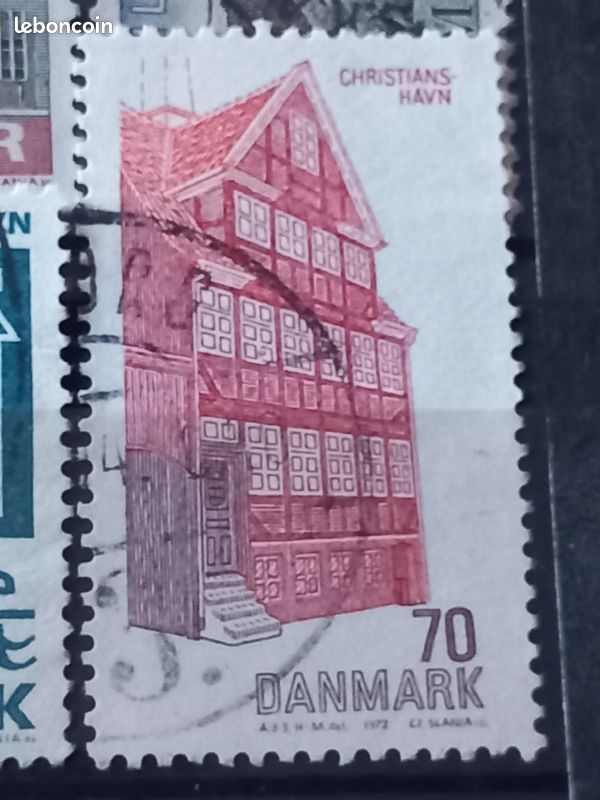 Danemark - carte représentant des timbres du Dannemark Danemark - carte représentant des timbres du Dannemark