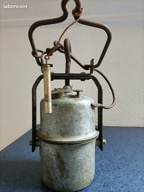 Lampe De Mineur Type Arras - Acier - 30,5 Cm - France - Vendue En L'état