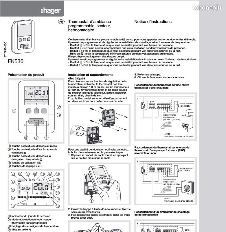 Thermostat programmable hager (image 3)