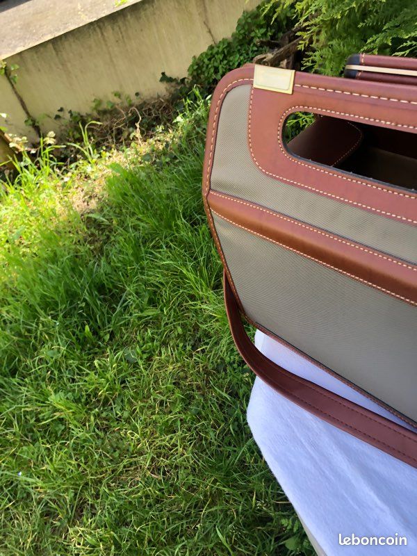 Étui train Samsonite vert vintage, étui de voyage rigide pour maquillage