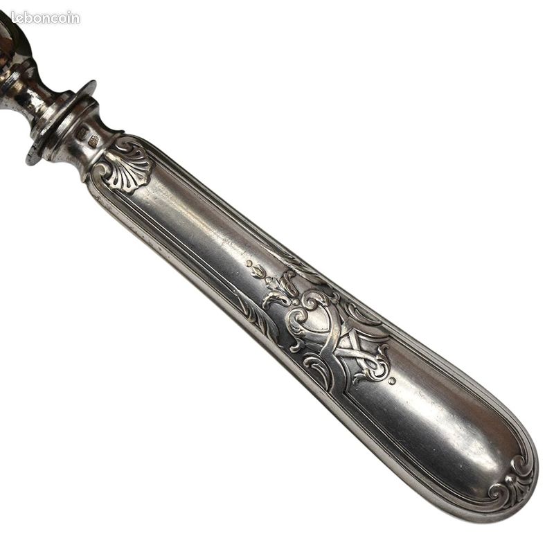 GRANDE FOURCHETTE À gigot, couvert de service en métal argenté et bakélite EUR 20,90 - FR