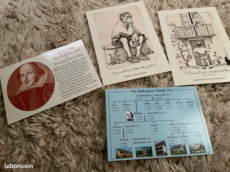 Lot de cartes postales shakespeare (image 1)