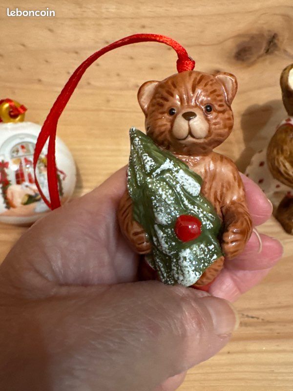 Ourson De Noël à Poser, Ourson De Décoration De Noël En Céramique