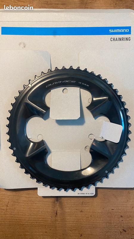 SHIMANO Dura-Ace FC-R9200 Plateau de pédalier 12 vitesses – 50 t, asymétrique 110 BCD, noir, NK