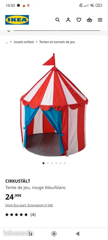 Tente de jeu Ikea cirkustält (image 1)