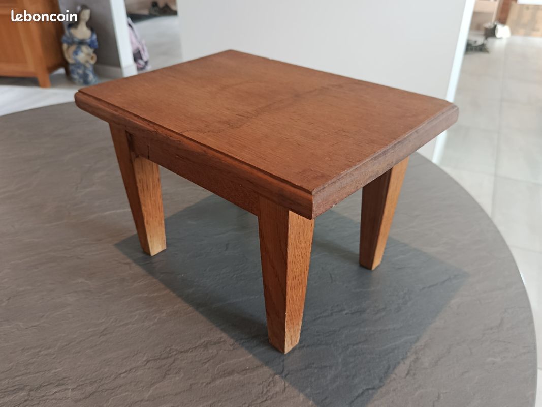 Ancien Superbe Grand Tabouret Marchepied en Bois Massif (image 7)