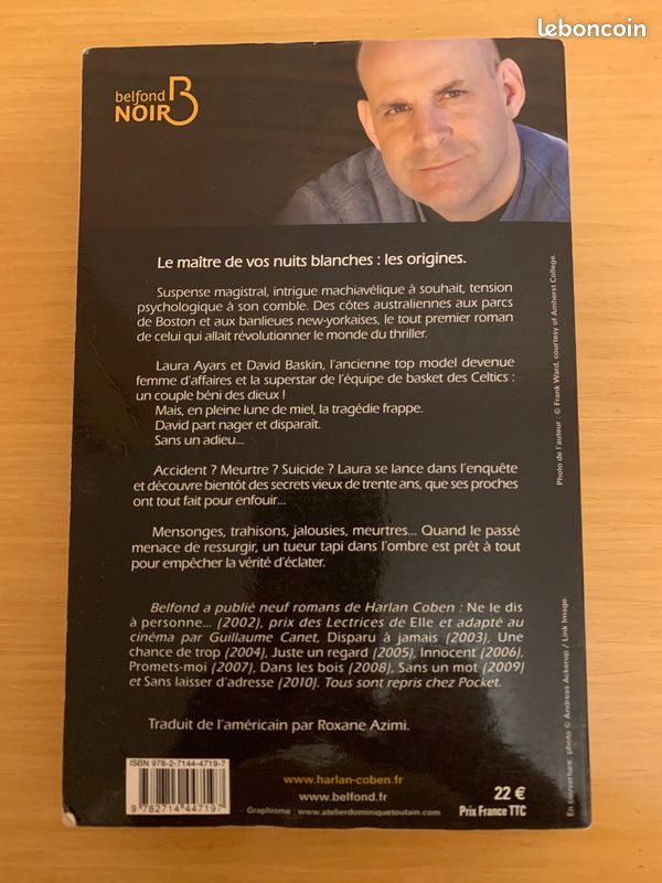 Livre ''Sans un adieu'', H.Coben 2010 (image 2)