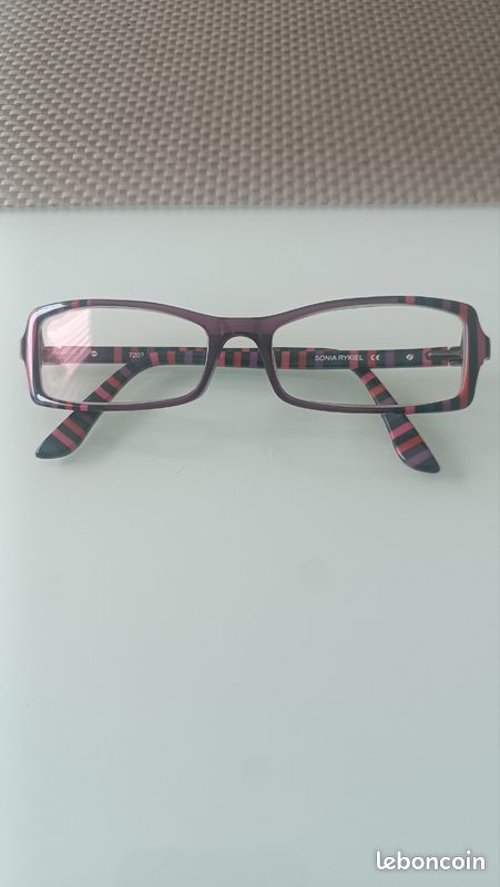 Monture De Lunettes De Vue SONIA RYKIEL Réf. 7220 - Acétate Violet, Faite Main, Très Bon État