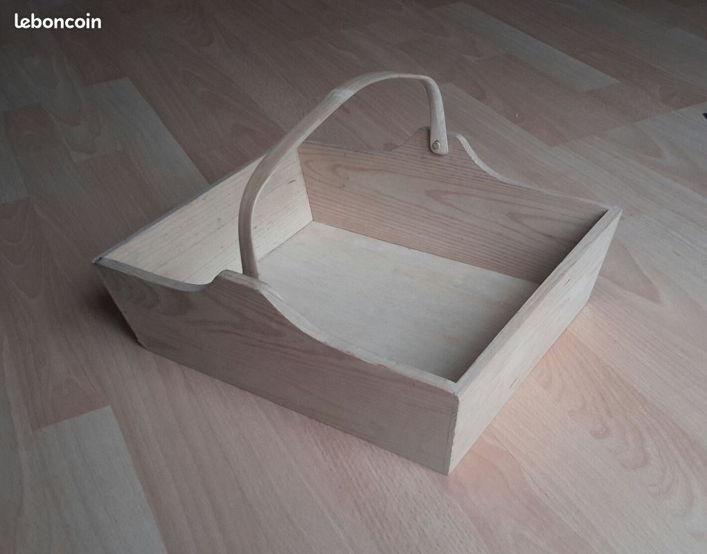 Grand panier / plateau en bois avec anse (image 3)
