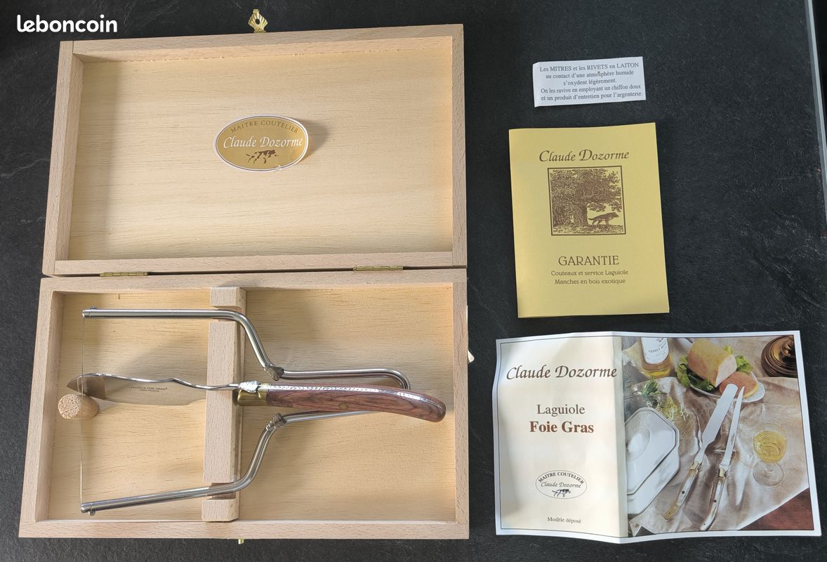 Coffret Lyre Et Couteau à Foie Gras Laguiole Par Claude Dozorme - Neuf