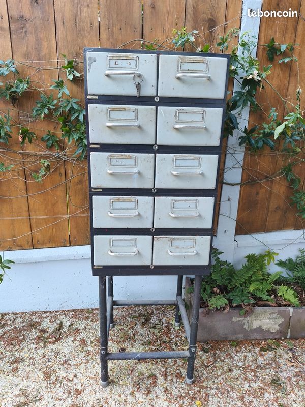 LOT 12 ANCIENS tiroirs en bois pour meuble de métier Rangement poignée alu EUR 50,00 - FR