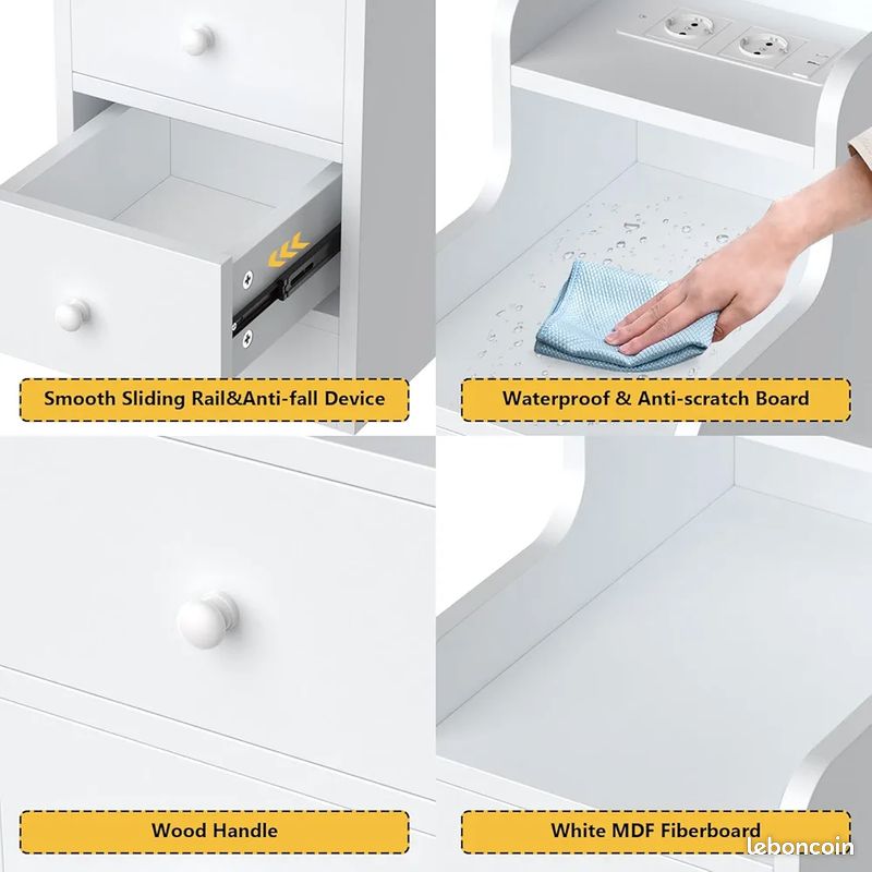 ZXFDM Table De Chevet Étroite 20cm Simple Et Moderne Avec Tiroirs Mini Meuble De Rangement Pour Chambre, Meubles De Salon