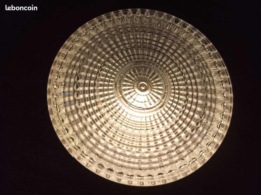 Magnifique lampe à poser type holophane - lampe à poser vintage - lampe prismatique (image 11)