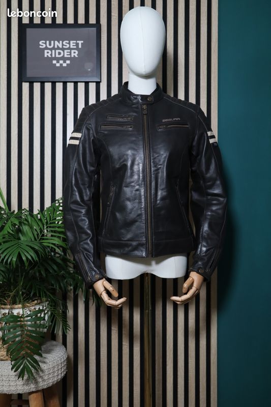 Veste Motard Femme Booling - Taille 46 - Noir - Neuf Avec Défauts (étiquette)