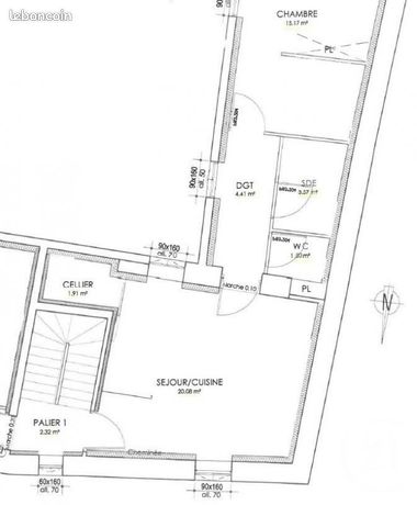 Appartement 2 pièces 46 m²