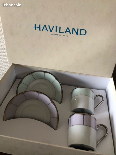 Coffret Haviland " Barbara Barry " 2 tasses & 2 sous-tasses (image 1)