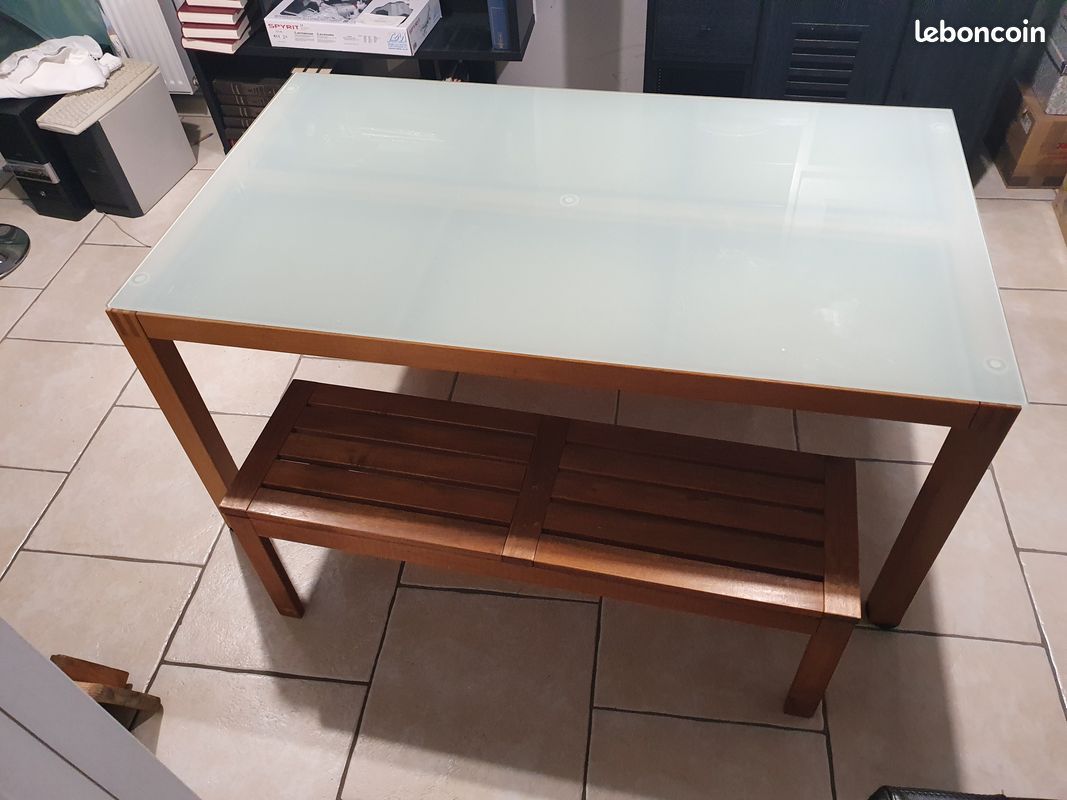 Table ikea plateau en verre + 2 bancs (image 3)