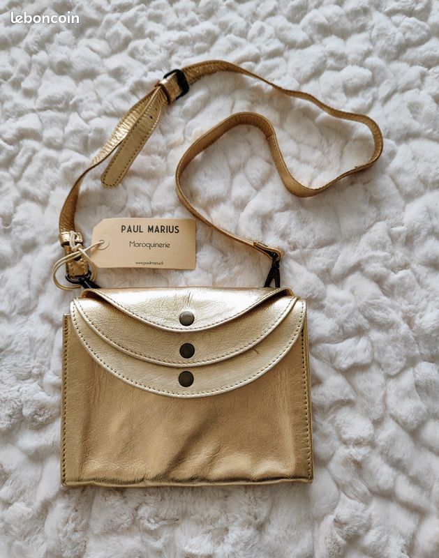 ✨ Chic Pratique – Sac bandoulière Paul Marius doré en cuir - Main Image