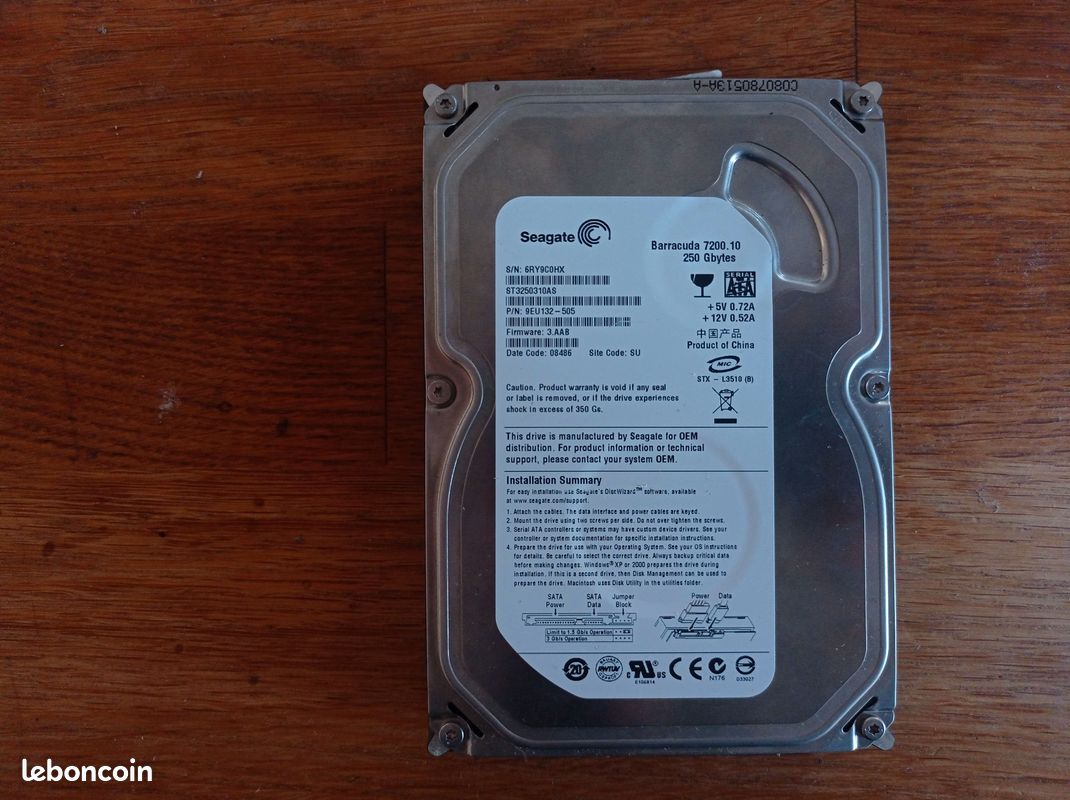 Disque dur Seagate Barracuda 250Gb (image 1)