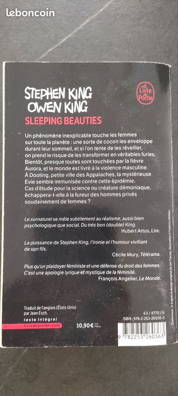 Livre Stephen King: Sleeping beauties. Très bon état (image 2)