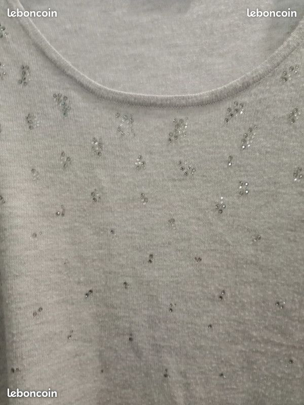 Pull à manches courtes pour femmes en Beige